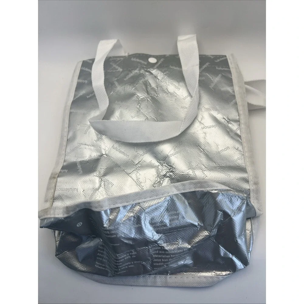 Lululemon Reusable Shopping Bag Lot White and Black Silver and White